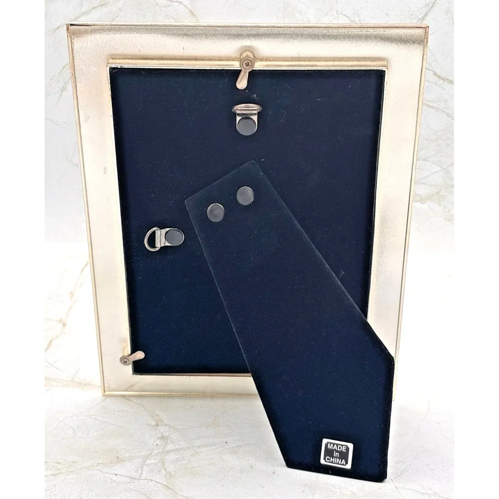 Enamel Embellished Metal Standing Picture Frame 4.5